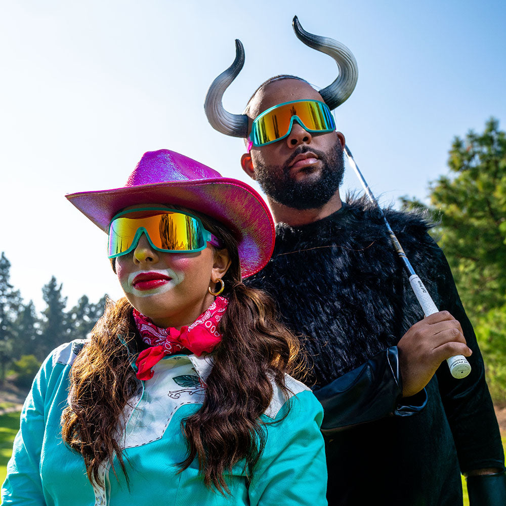 save a bull ride a rodeo clown blue teal sunglasses amber lenses wrap g