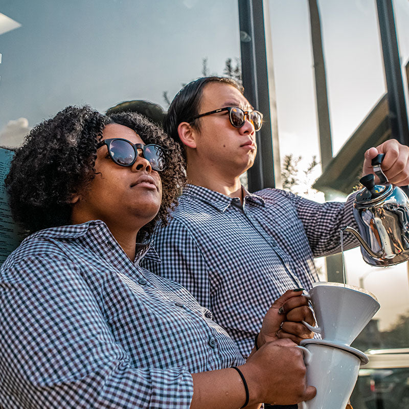 2 people drinking bougie coffee